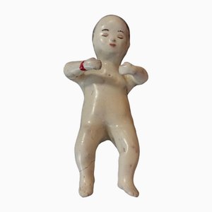 Enameled Earthenware Baby Figure from Nevers, 18th Century
