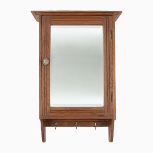 Art Deco Shaving Cabinet in Wood with Side Mirrors, France, 1920s