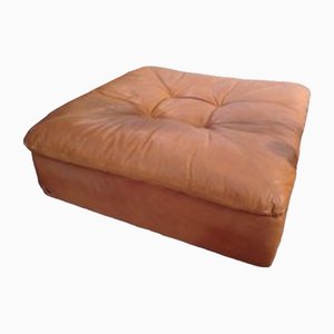 Sitzpuff aus Leder & Stahl von Saporiti Italia, 1960er, 2er Set