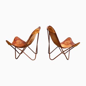 Set of Vintage Leather Butterfly Chairs