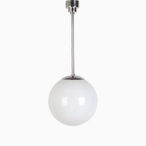 Bauhaus Style Opaline Glass Globe Ceiling Lamp, 1960s