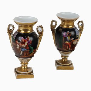 Vasi stile impero in porcellana, set di 2