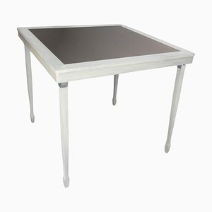 Französischer Klapptisch mit Balkon oder Inneneinrichtung aus Aluminium & Holz, 1930er