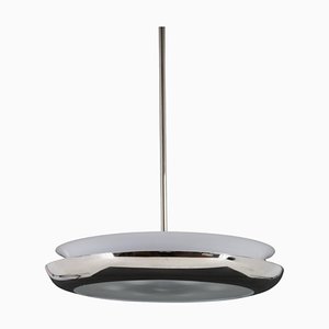 Bauhaus Ufo Ceiling Lamp attributed to Josef Hurka, Czechoslovakia, 1930s