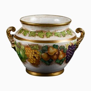 Hand-Decorated Ceramic Cache Pot by Batignani Prochet Torino