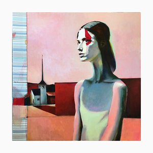 Agnese Kurzemniece, Girl from Sarkandaugava, Acrylic on Linen Canvas, 2023
