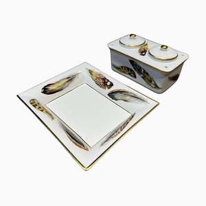 Ashtray and Inkwell Set by Vista Alegre, Set of 2