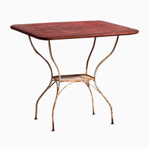 Tavolo da giardino antico rosso, anni '20