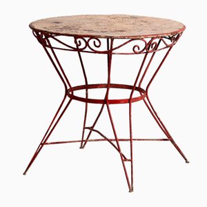 Antique Red Garden Table, 1920s