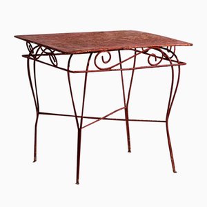 Tavolo da giardino antico rosso, anni '20