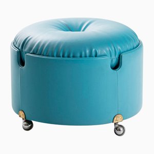 Sgabello blu di Luigi Massoni per Poltrona Frau, anni '70