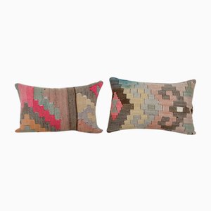 Housses de Coussin Kilim Tissées à la Main, Turquie, Set de 2