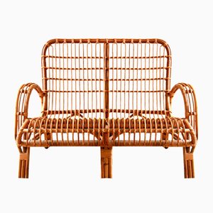 Vintage Wicker and Bamboo Sofa, 1970s