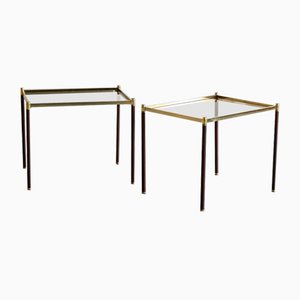 Italienische Vintage Messing Beistelltische, 1970er, 2er Set