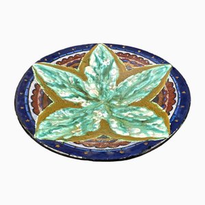 Cuenco de pie Art Déco vintage de cerámica