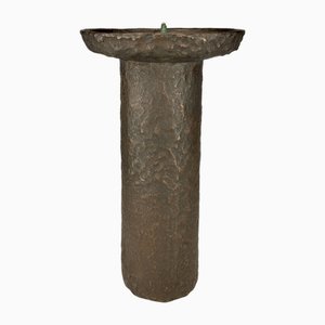 Brutalist Bronze Candlestick by Konrad Kurz