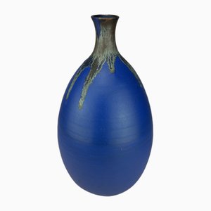 Large Blue Vase by Melitta Teubner for German Studio Ceramics, 1960s