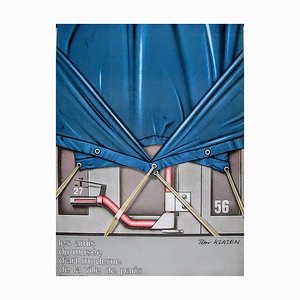Peter Klasen, The Blue Cover, Original lithografisches Poster, 1980