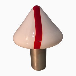 Table Lamp in Milk Glass by Roberto Pamio for Leucos, 1960s
