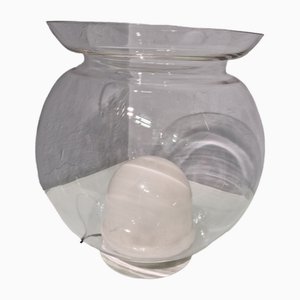 Lámpara de mesa Bell grande de vidrio, años 60