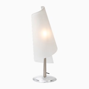 Lampe de Bureau en Chrome et Verre de Murano Sablé de Mazzega, 1960s