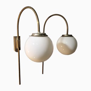 Wandlampen aus Chrom mit One Lattima Spheres von Candle, 1970er, 2er Set