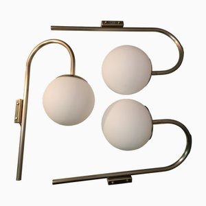 Wall Lights in Chrome with One Lattima Spheres from Candle, 1970s, Set of 2