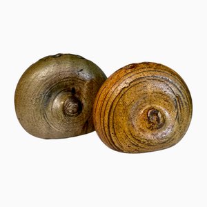 Sculptural Glazed Ceramic Art Flower Arrangement Vases, Germany, 1960s, Set of 2