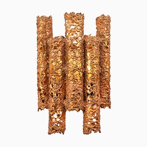Brutalistische Wandlampe mit Kupferrohren von Aimo Tukiainen, Finnland, 1960er