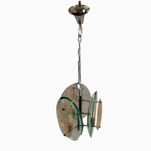 Lampada da soffitto in vetro, anni '70