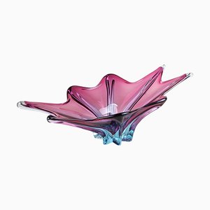 Mid-Century Murano Glass Bowl in Purple-Blue Tones, Italy, 1960s