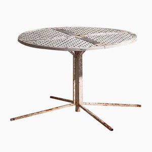 Tavolo da esterno rotondo bianco antico, anni '30