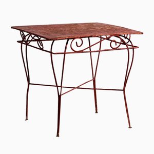 Tavolo da terrazza antico rosso, anni '20