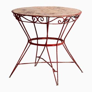 Antique Red Terrace Table, 1920s