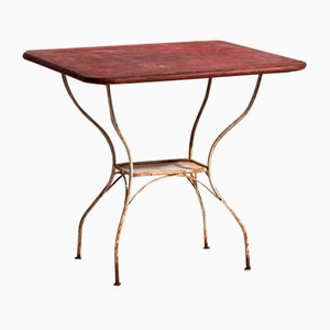 Tavolo da terrazza antico rosso, anni '20