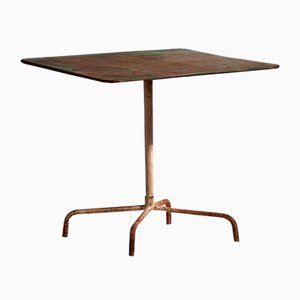 Vintage Folding Garden Table with Green Patina, 1920