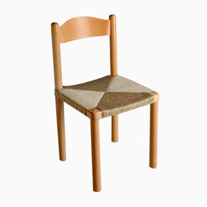 Vintage Ladder Back Woven Seat Chair, 1960s