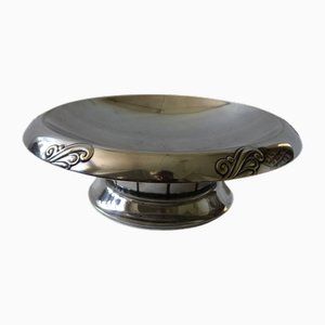 Silver Plated Bowl on Foot from Jugend Design, Sweden, 1920s