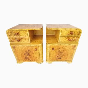 Art Deco Nachttische von Jindřich Halabala für Up Závody, 1950er, 2er Set
