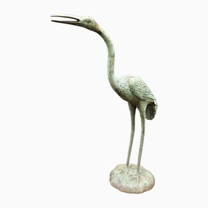Antique Bronze Statue of a Crane