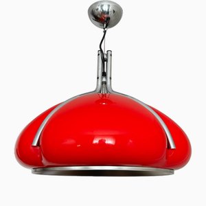 Vintage Pendant Light in Ferrari Red Color by Luigi Massoni, 1970s