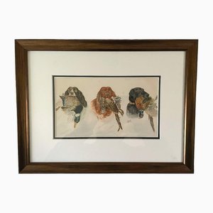 Raoul Millais, Working Dogs, 1960s, Watercolor