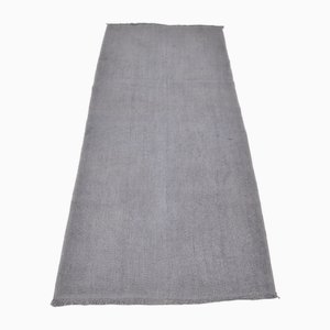 Turkish Handmade Grey Hemp Rug, 1960s