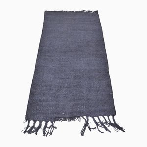 Tappeto Runner blu navy in canapa, anni '60