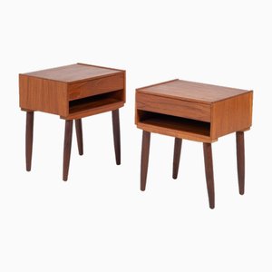 Midcentury Bedside Tables in Teak, 1960s, Set of 2