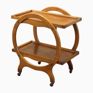 Vintage Walnut Veneer Service Trolley, Italy, 1950s
