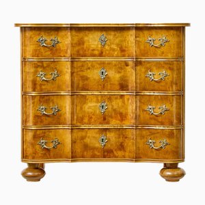 Mid-Century Swedish Baroque Style Birch Chest of Drawers, 1950s