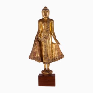 Burmese Artist, Standing Mandalay Buddha, Wood, 1800s