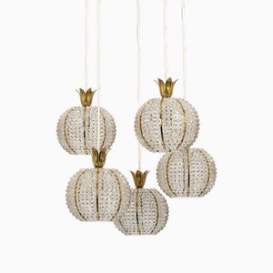 Lampada a sospensione di design a forma di ananas attribuita a Emil Stejnar per Rupert Nikoll, anni '60
