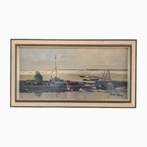 Cuentos del mar, años 50, pintura al óleo, enmarcado